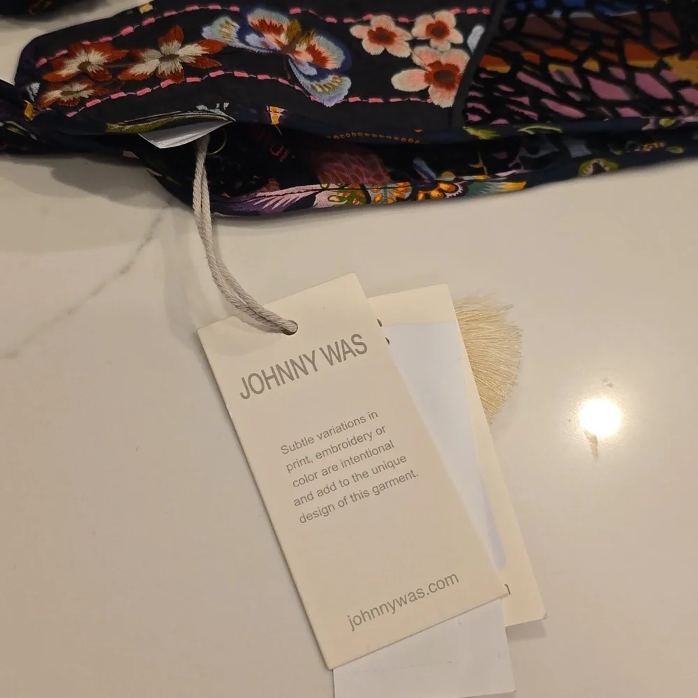 Johnny Was Silk Soundbath Velvet Butterfly Flower Tie Belt Catherine Navah $118 - Picture 6 of 10